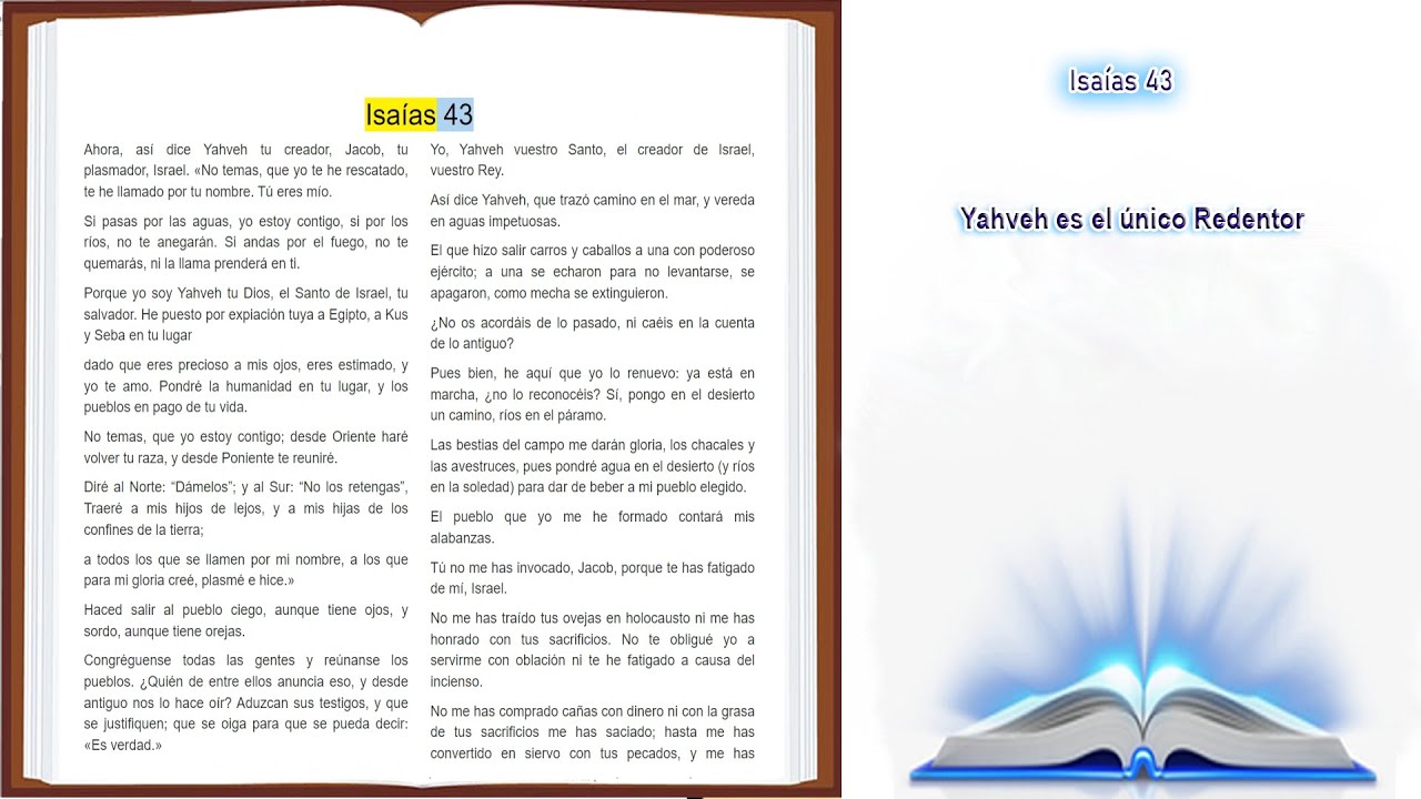 Descubre el mensaje de Isaias 43:1 en la Biblia de Jerusalén